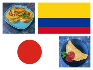 MŚ 2018 mecz Kolumbia – Japonia: arepas rellenas de queso vs omurice